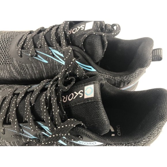 Skora Fit Running Shoes Woman's Black/Blue Lace-Up Training 8 - Picture 5 of 14